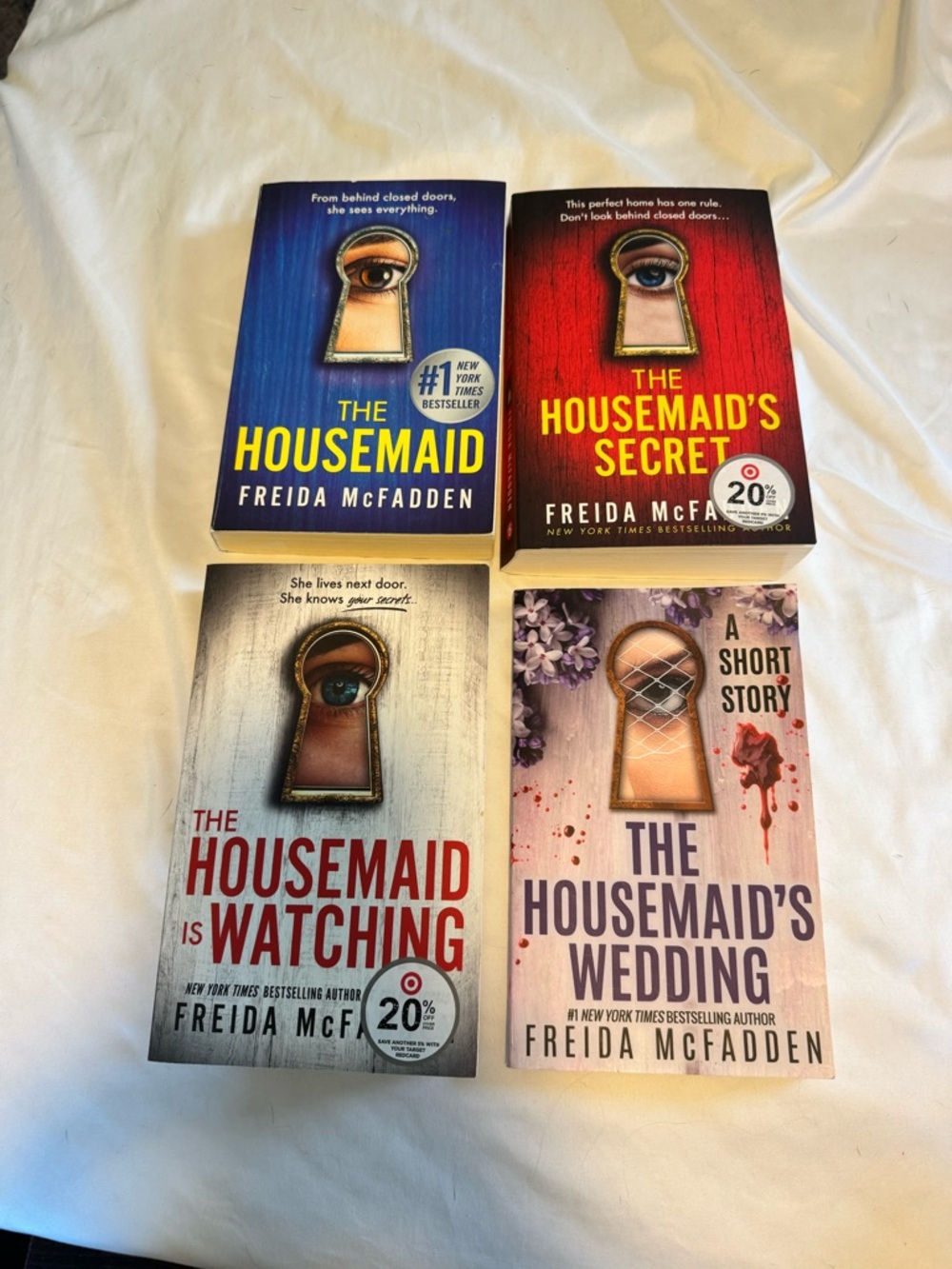 Freida McFadden Housemaid Book Set - Blue, Red, White, Cream Covers